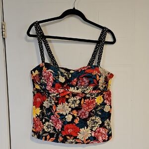 XL Womens Swimsuit Top Floral Print